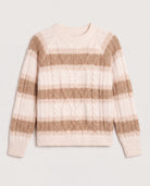 Almond Wet Sand $|& SEAS Straya Cable Knit Sweater - Hanger Detail