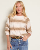 Almond Wet Sand $|& SEAS Straya Cable Knit Sweater - SOF Front
