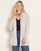 Sandstone $|& SEAS Emma Drop Sleeve Cardigan - SOF Front