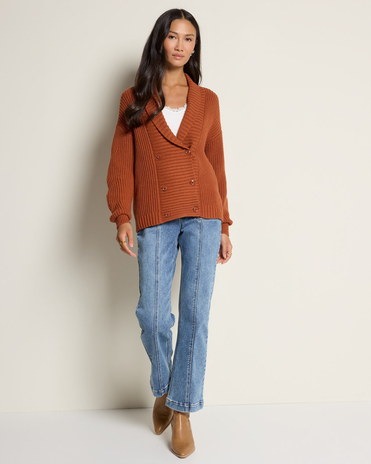 Baked Apple $|& SEAS Kimmy Double Breasted Cardigan - UGC On Fig