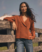 Baked Apple $|& SEAS Kimmy Double Breasted Cardigan - SOF Side