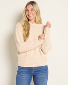 Almond $|& Herizon Traverse Cable Knit Hoodie - SOF Front