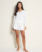Ivory $|& Bobeau Brushed Poly Rayon Jersey Relaxed Raglan Pullover - UGC On Fig