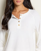 Ivory $|& Bobeau Brushed Poly Rayon Jersey Relaxed Raglan Pullover - SOF Full Front