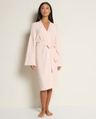 Dusty Pink/Ivory $|& Bobeau Cozy Dream Whipstitch Robe - SOF Front