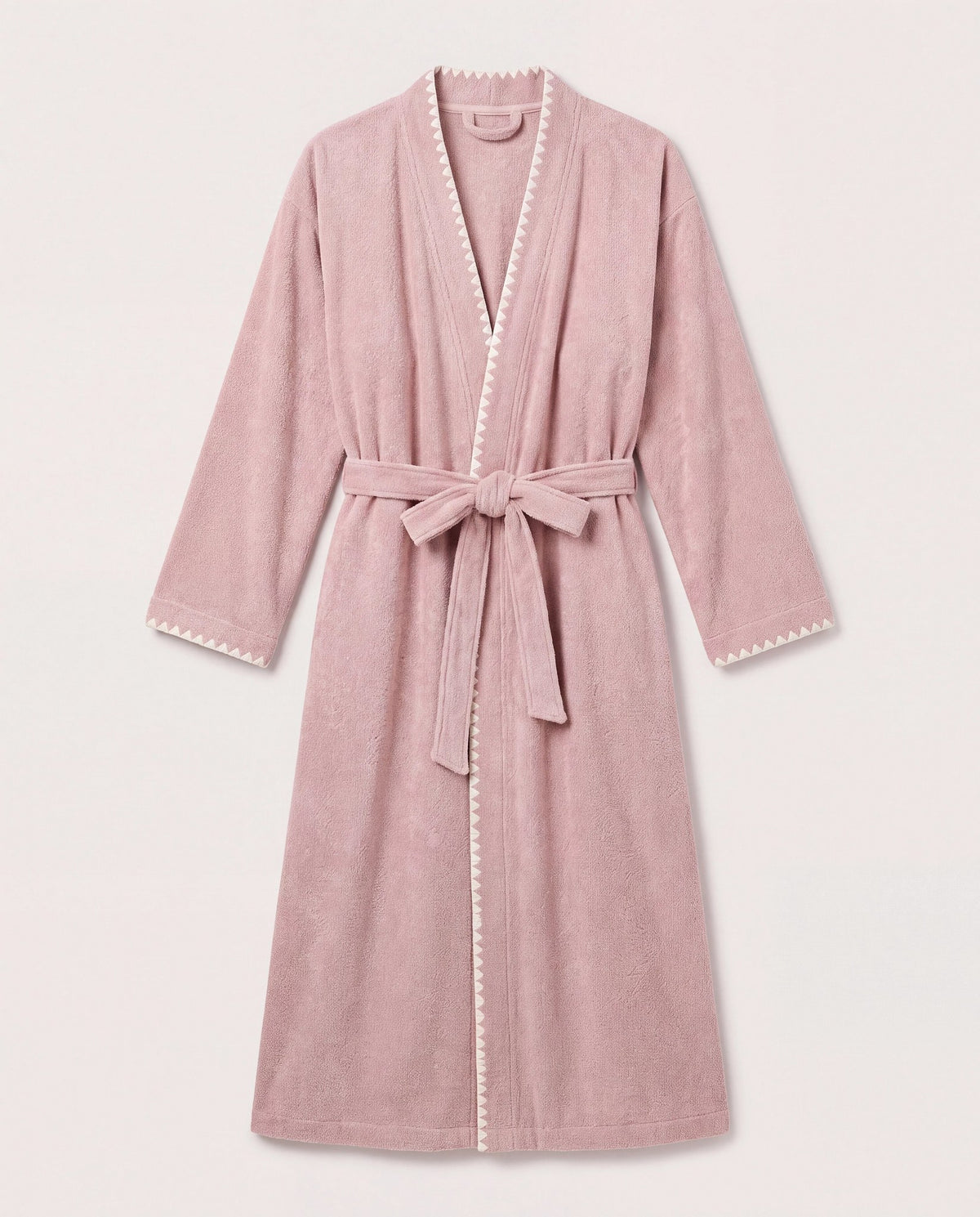 Dusty Pink/Ivory $|& Bobeau Cozy Dream Whipstitch Robe - Hanger Detail