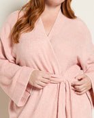 Dusty Pink/Ivory $|& Bobeau Cozy Dream Whipstitch Robe - SOF Full Front