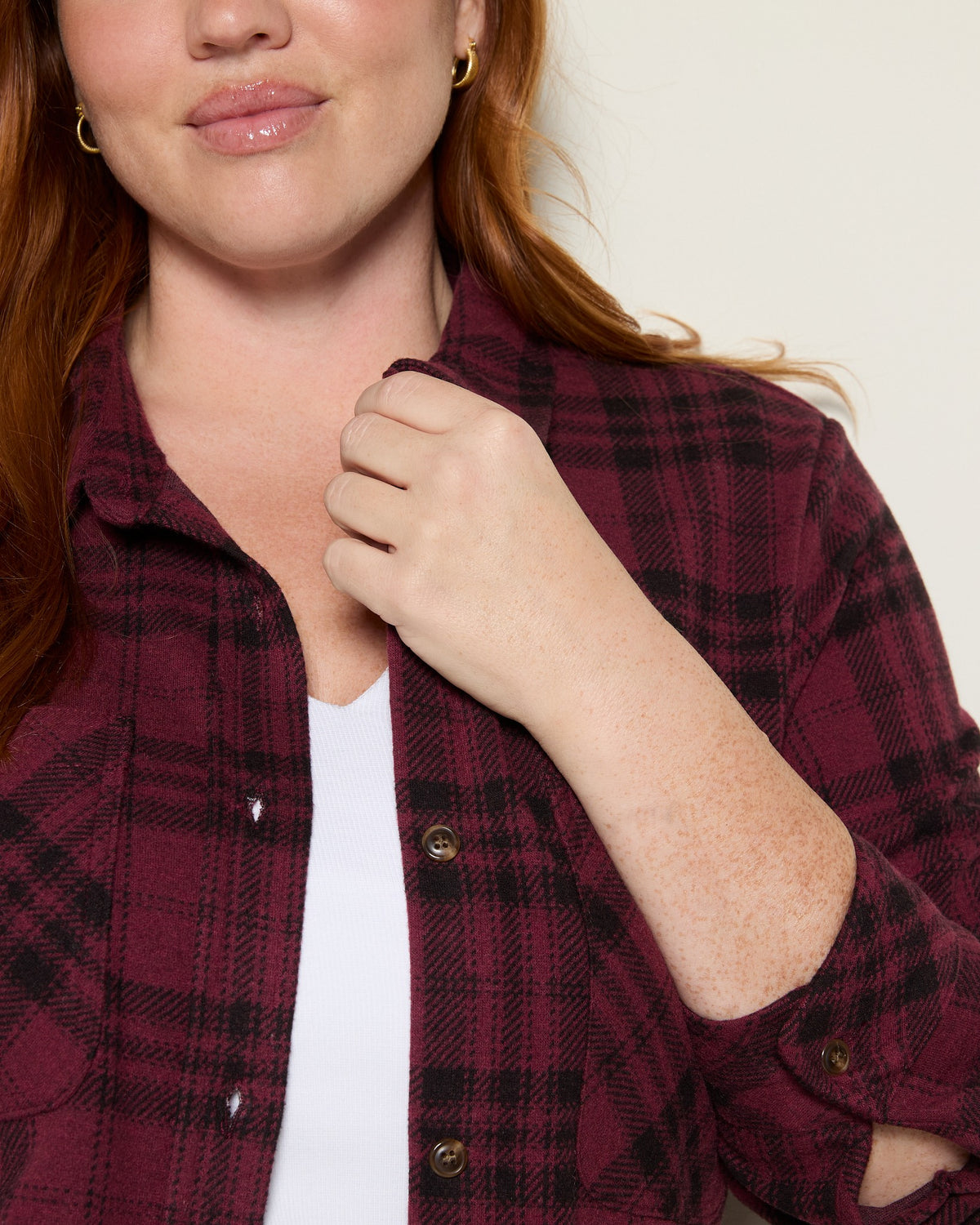 Burgundy Plaid $|& Thread & Supply Lewis Plaid Shirt - SOF Full Front