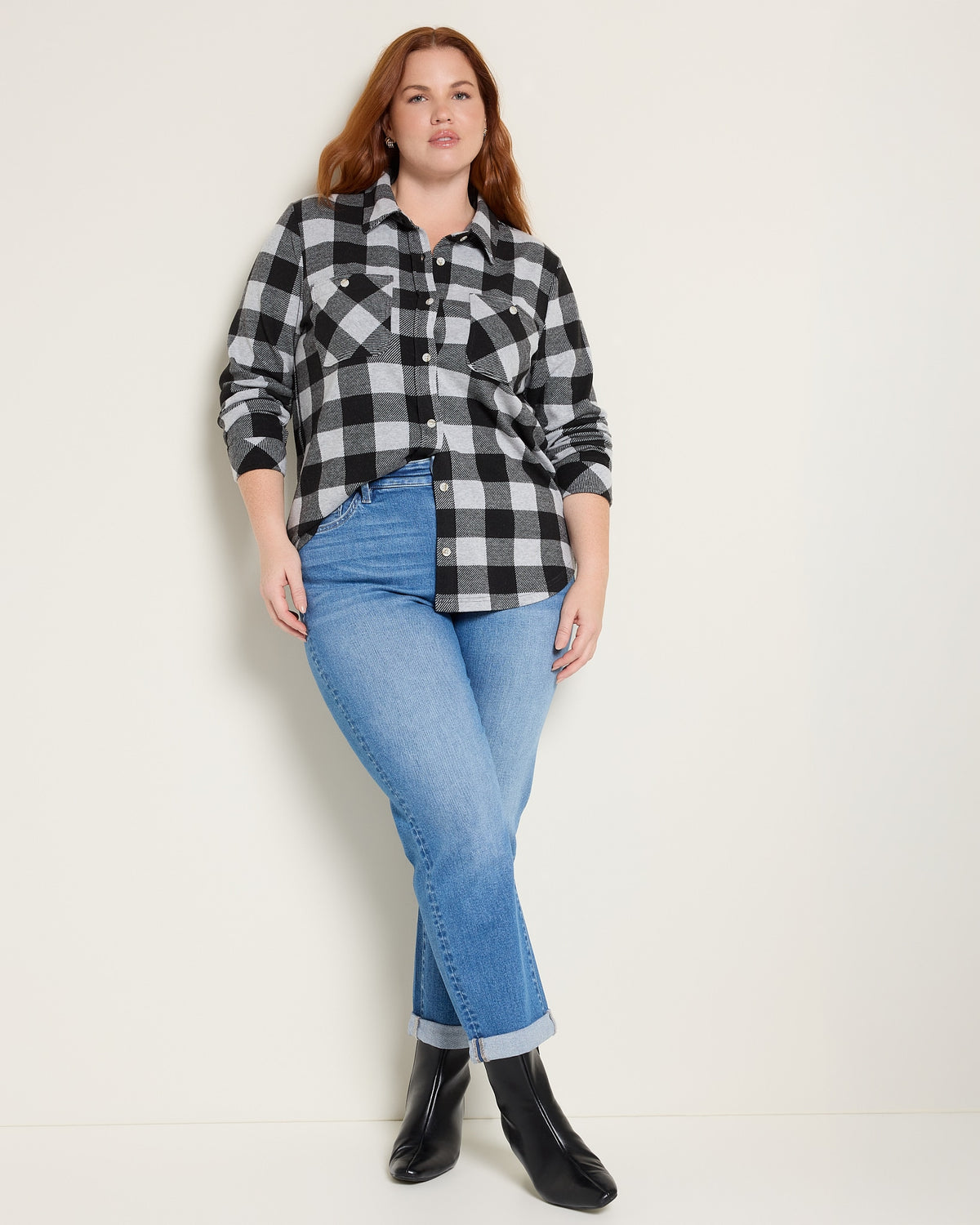 Grey Black Plaid $|& Thread & Supply Lewis Plaid Shirt - UGC On Fig