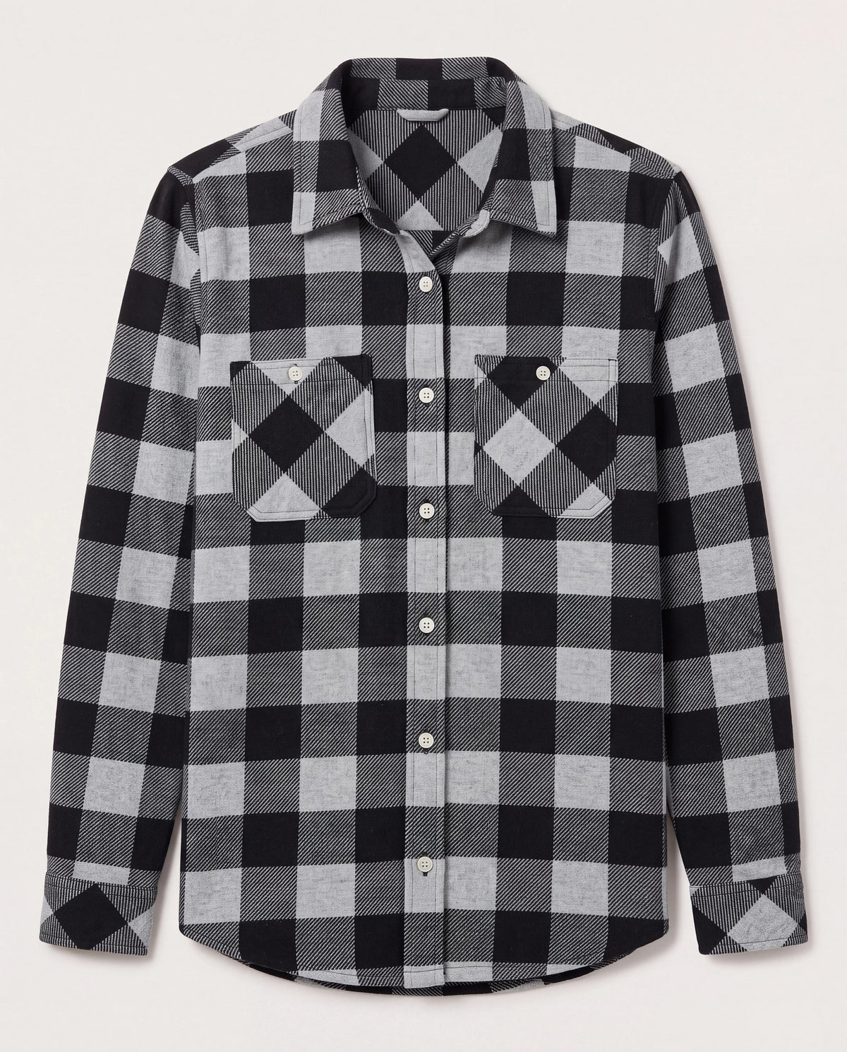 Grey Black Plaid $|& Thread & Supply Lewis Plaid Shirt - Hanger Detail