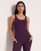 Plum Heather $|& Interval Flowheather Harper High Hip Tank - SOF Front