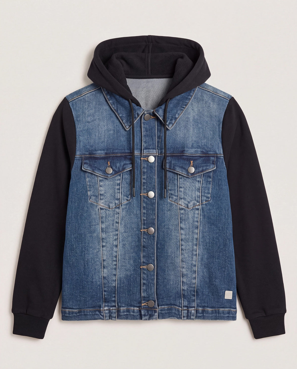 Riptide/Black $|& Interval Brooke Hybrid Denim Hoodie - Hanger Detail
