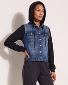Riptide/Black $|& Interval Brooke Hybrid Denim Hoodie - VOF Front