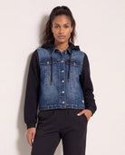 Riptide/Black $|& Interval Brooke Hybrid Denim Hoodie - SOF Front
