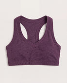 Plum Heather $|& Interval Flowheather Sculpt Addison Sports Bra - Hanger Detail
