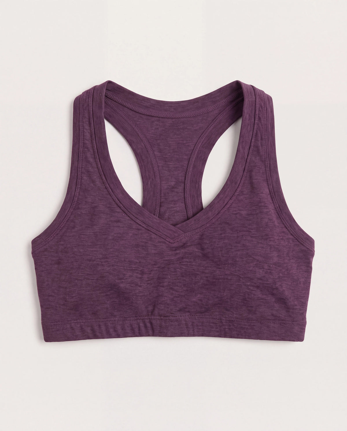 Plum Heather $|& Interval Flowheather Sculpt Addison Sports Bra - Hanger Detail