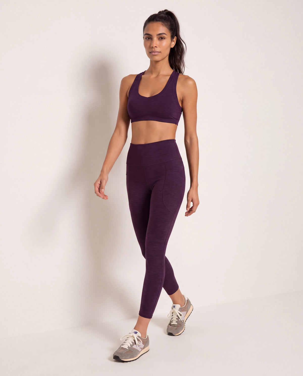Plum Heather $|& Interval Flowheather Sculpt Addison Sports Bra - UGC On Fig