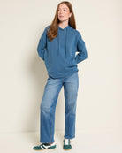 Washed Storm Indigo $|& SEAS Drea Thermal Sleeve Hoodie - SOF Back