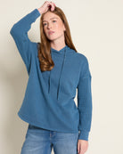 Washed Storm Indigo $|& SEAS Drea Thermal Sleeve Hoodie - SOF Front