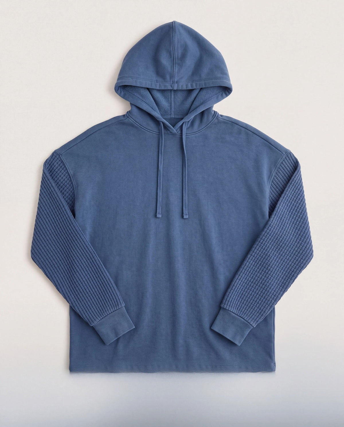 Washed Storm Indigo $|& SEAS Drea Thermal Sleeve Hoodie - VOF Back