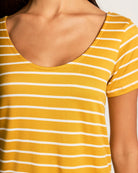Mustard Ivory $|& W. by Wantable The Double Take Stripe Tee - SOF Full Front