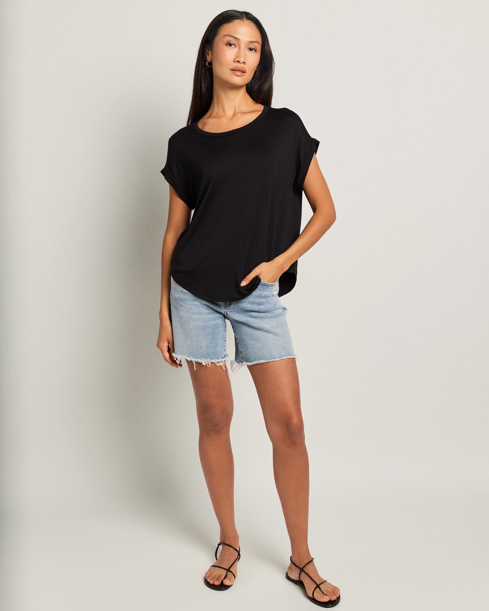 Black $|& W. by Wantable The Dolman Easy Tee - UGC On Fig