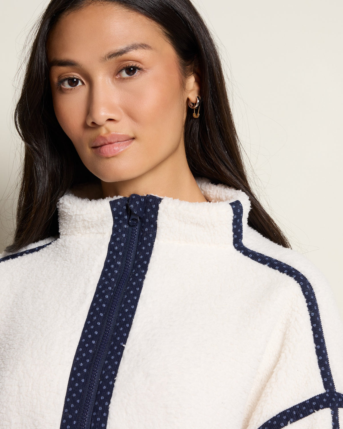 Ivory Blue Combo $|& Thread & Supply On The Go 1/4 Zip Pullover - SOF Full Front