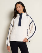 Ivory Blue Combo $|& Thread & Supply On The Go 1/4 Zip Pullover - SOF Front
