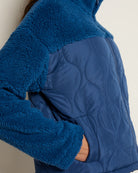 Blue Combo $|& Thread & Supply Mixed Media Quilted Jacket - SOF Full Front