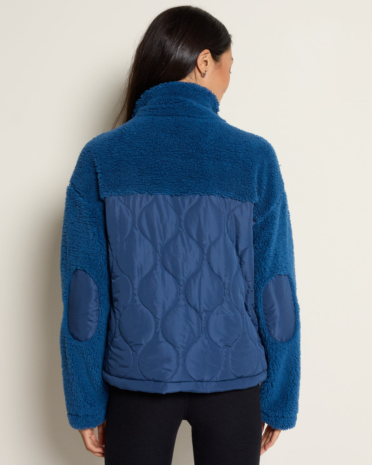 Blue Combo $|& Thread & Supply Mixed Media Quilted Jacket - SOF Back