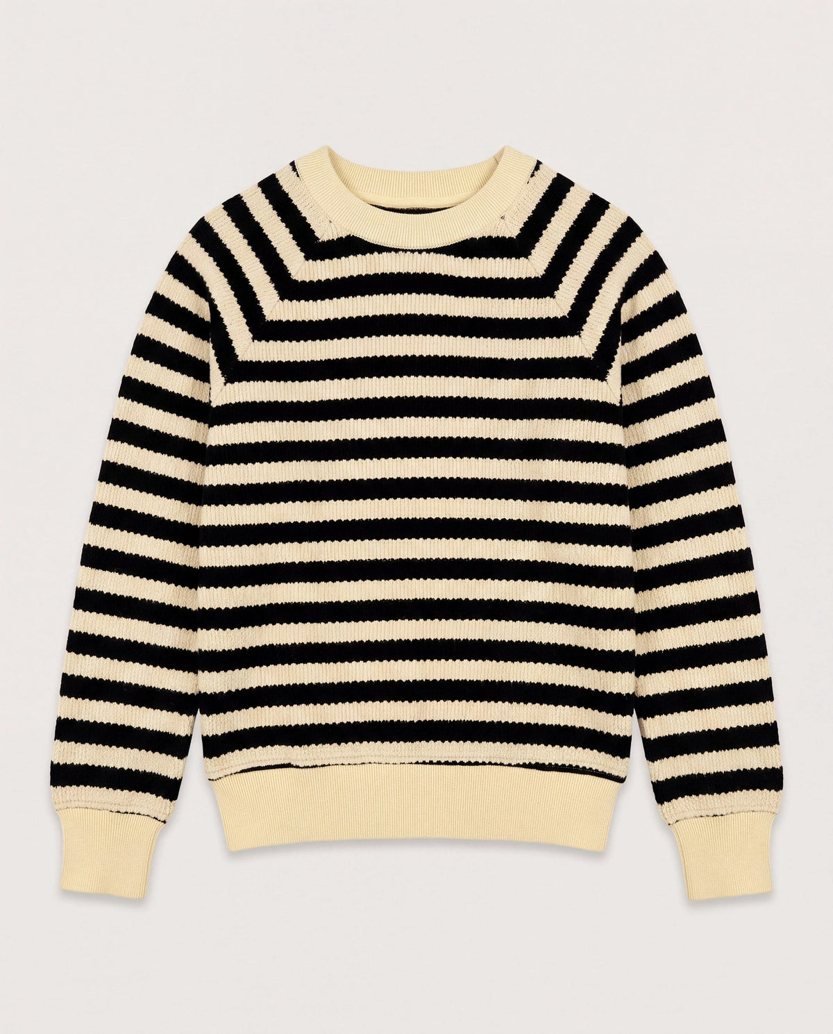 Ivory Black Stripe $|& SEAS Brisa Raglan Striped Long Sleeve Top - Hanger Detail