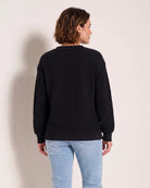Black $|& Herizon Sophie Cable Knit Pullover - SOF Back