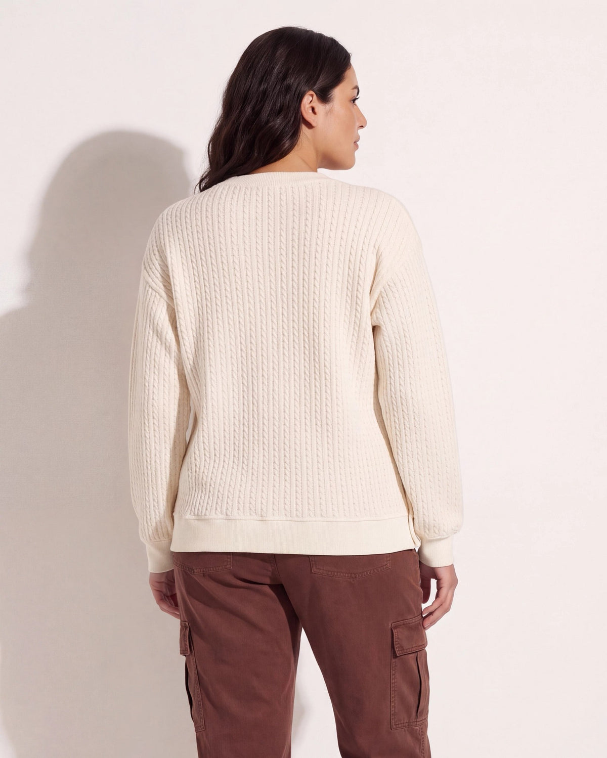 Cream $|& Herizon Sophie Cable Knit Pullover - SOF Back