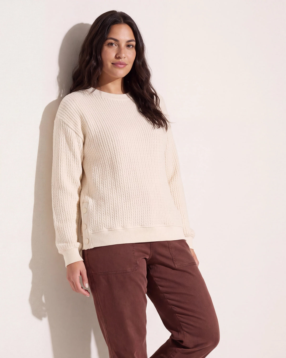 Cream $|& Herizon Sophie Cable Knit Pullover - SOF Front
