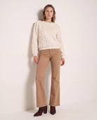 Cream $|& SEAS Selena Pattern Sherpa Pullover - UGC On Fig