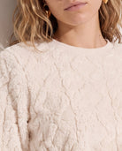 Cream $|& SEAS Selena Pattern Sherpa Pullover - SOF Full Front