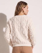 Cream $|& SEAS Selena Pattern Sherpa Pullover - SOF Back
