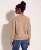 Heather Wet Sand $|& SEAS Madelyn V-Neck Sweater - SOF Back