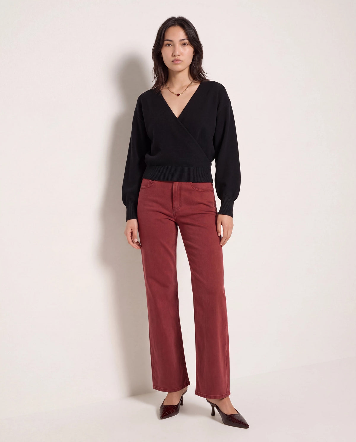 Black $|& SEAS Eloise Wrapped Sweater - UGC On Fig