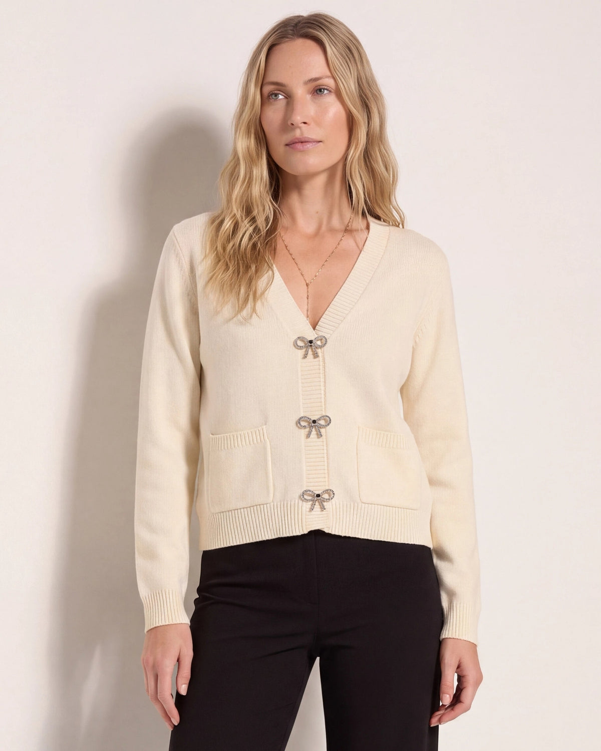 Cream $|& SEAS Carla Cardigan - SOF Front
