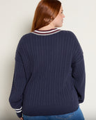 Navy Multi $|& Thread & Supply Carlee Sweater - SOF Back