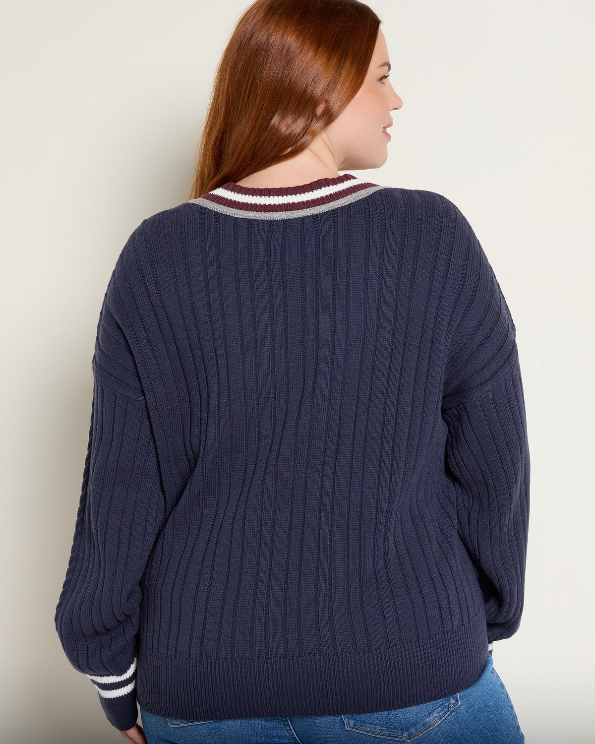 Navy Multi $|& Thread & Supply Carlee Sweater - SOF Back