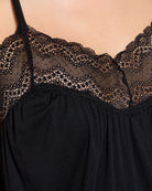 Black $|& SEAS Cara lace Trim Cami - SOF Full Front