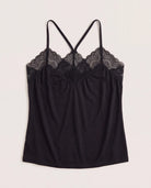 Black $|& SEAS Cara lace Trim Cami - Hanger Detail