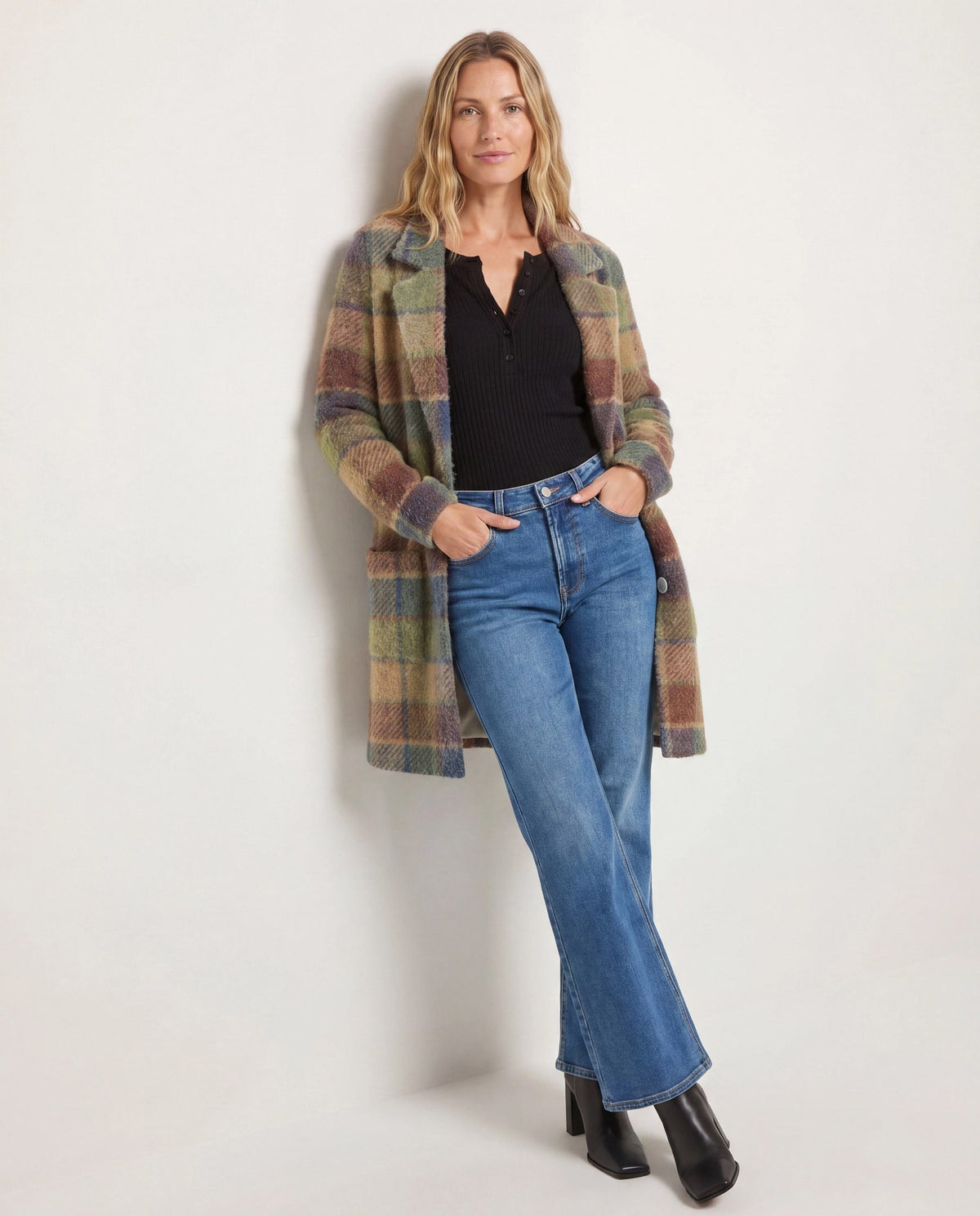 Wet Sand Plaid $|& SEAS Unity Coatigan - UGC On Fig