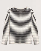 Cream Black $|& SEAS Frances Striped Long Sleeve Top - Hanger Detail