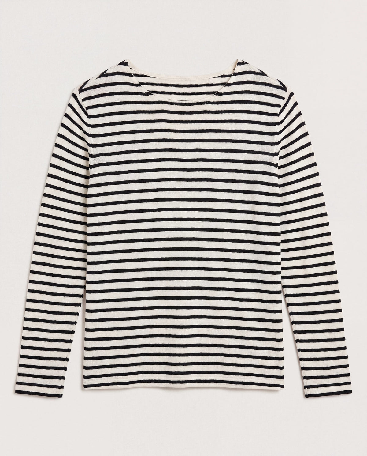Cream Black $|& SEAS Frances Striped Long Sleeve Top - Hanger Detail