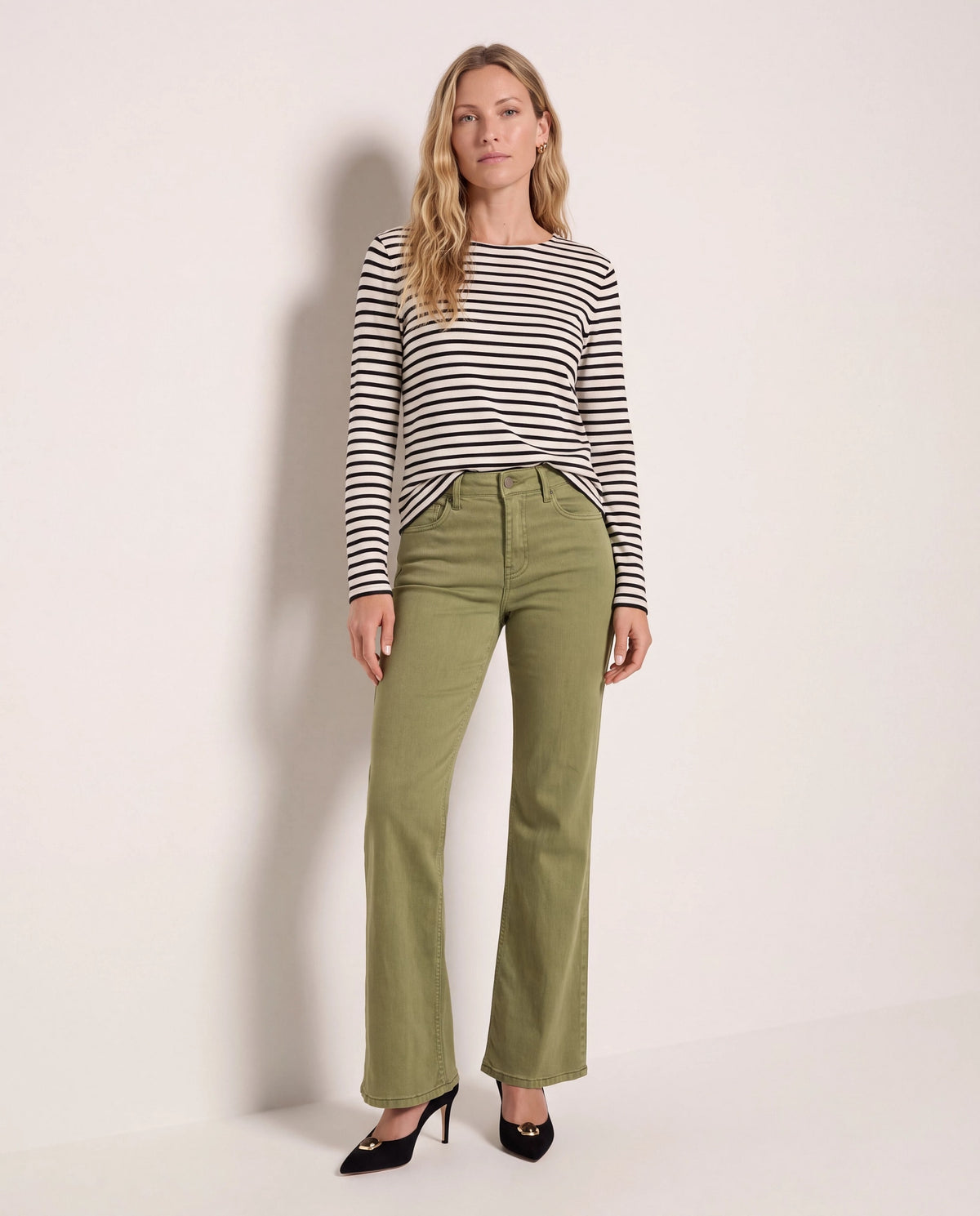Cream Black $|& SEAS Frances Striped Long Sleeve Top - UGC On Fig