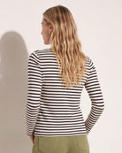 Cream Black $|& SEAS Frances Striped Long Sleeve Top - SOF Back
