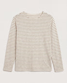 Cream Taupe $|& SEAS Frances Striped Long Sleeve Top - Hanger Detail